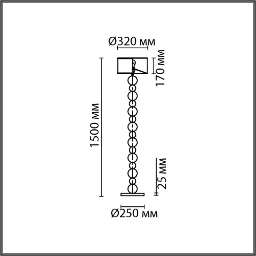 картинка LUMION 8079/1F NEOCLASSI LN26 467 хром/черный металл/текстиль Торшер E27 1*60W 220V NAVILA