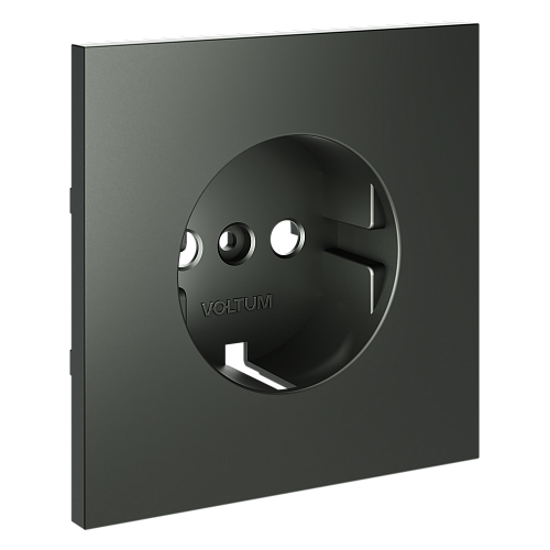 картинка Voltum Накладка для розетки с заземлением, S70 (титан)