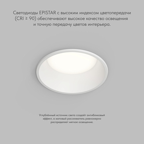 картинка Denkirs  Точечный встраиваемый влагозащищенный светильник TRIM DK2450-WH