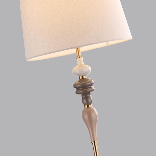 картинка ODEON LIGHT 5040/1F CLASSIC ODL24 371 античн.бронза/беж.абажур/металл/керамика Торшер E27 1*60W HOMI