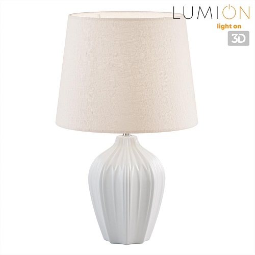 картинка LUMION 8120/1T COMFI LN26 477 белый, керамика/текстиль Настольная лампа E27 1*60W 220V SONA
