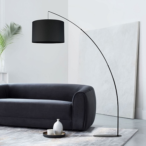 картинка TK Lighting Напольный светильник с тканевым абажуром 5485 Moby Black
