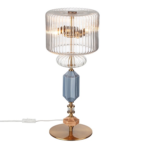 картинка ODEON LIGHT 5414/2TA MODERN ODL_EX26 023 античная бронза/терракот/синий/металл/керамика Настольная л