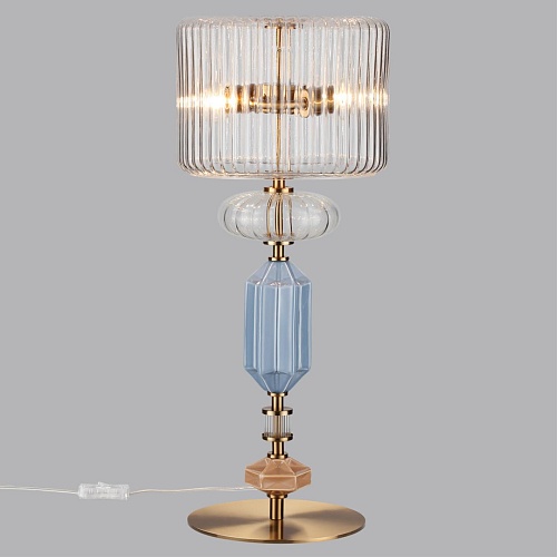 картинка ODEON LIGHT 5414/2TA MODERN ODL_EX26 023 античная бронза/терракот/синий/металл/керамика Настольная л