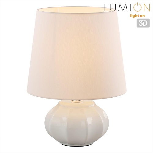 картинка LUMION 8145/1T MODERNI LN26 492 белый, керамика/текстиль Настольная лампа Е27 1*60W 220V HAMA