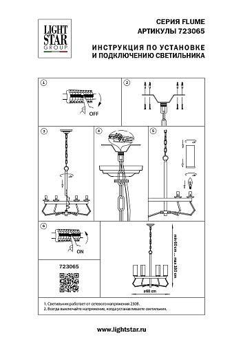 картинка Lightstar Люстра подвесная Flume  723065