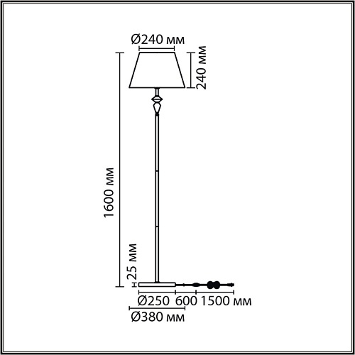 картинка LUMION 8274/1F CLASSI LN26 045 никель/белый/серый, металл/керамика/ткань Торшер Е27 1*60W 220V VERMO