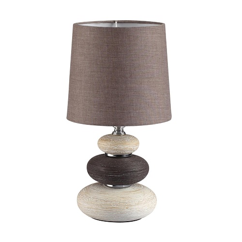 картинка LUMION 8126/1T COMFI LN26 510 коричневый/бежевый/белый, керамика/текстиль Настольная лампа Е14 1*40W