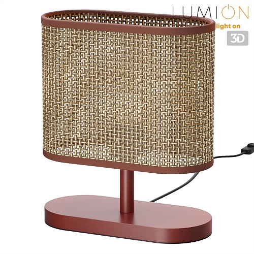 картинка LUMION 8202/1T COUNTY LN26 512 кофейный/коричневый, дерево/текстиль Настольная лампа E27 1*60W 220V 