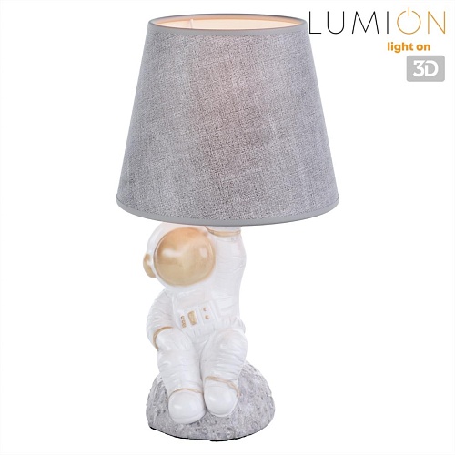 картинка LUMION 8208/1T MODERNI LN26 513 белый/серый, керамика/текстиль Настольная лампа Е27 1*60W 220V ATLAS