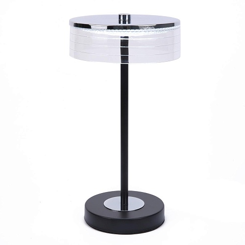 картинка LUMION 8203/1TL LEDIO LN26 531 серебро/черный/прозрачный, металл/акрил Настольная лампа LED 7W 4000К