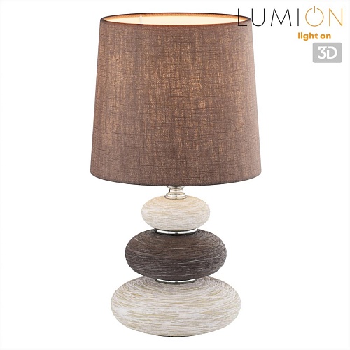 картинка LUMION 8126/1T COMFI LN26 510 коричневый/бежевый/белый, керамика/текстиль Настольная лампа Е14 1*40W