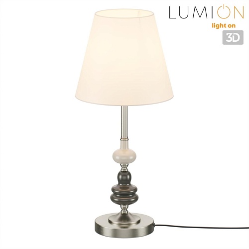 картинка LUMION 8283/1T CLASSI LN26 051 никель/белый, металл/керамика/текстиль Настольная лампа Е14 1*40W 220