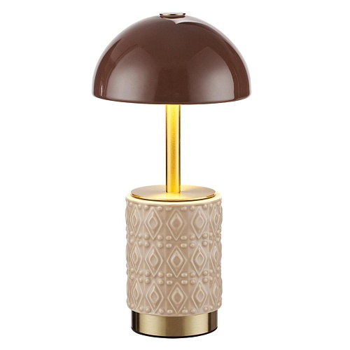 картинка ODEON LIGHT 5453/3TL L-VISION ODL_EX26 010 светлая бронза/кофейный/бежевый/металл/керамика Настольна
