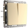 картинка WERKEL Выключатель двухклавишный проходной (шампань) W1122011