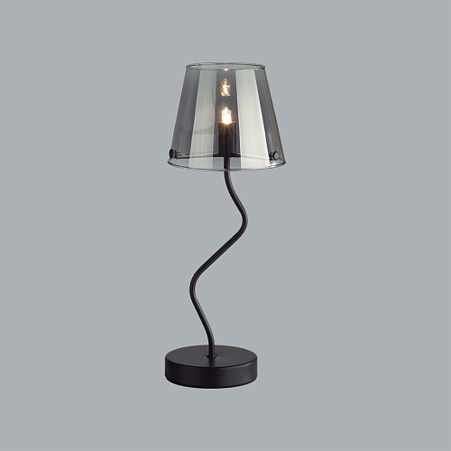 картинка LUMION 6570/1T MODERNI LN26 212 черный/дымчатый/металл/стекло Настольная лампа G9 1*20W 220V SMOKY