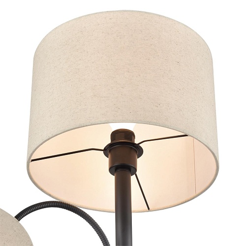 картинка LUMION 8042/2F MODERNI LN26 463 черный/бежевый, металл/текстиль Торшер Е27 1*60W + Е14 1*40W 220V KA
