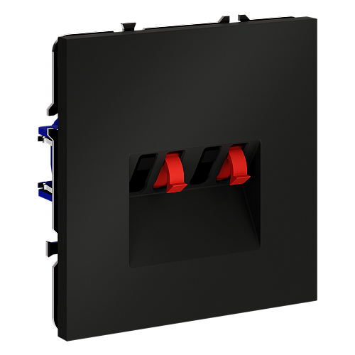 картинка Розетка акустическая встраиваемая VOLTUM S70 4-местная, (черный матовый)