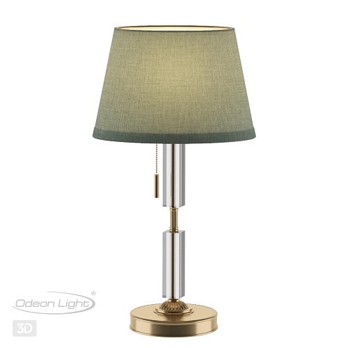 картинка ODEON LIGHT 4887/1T MODERN ODL_EX22 159 бронзовый/зеленый/абажур ткань Настольная лампа E27 1*60W LO
