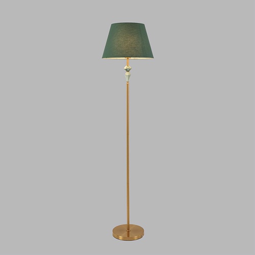 картинка LUMION 8275/1F CLASSI LN26 049 латунь/зеленый, металл/керамика/ткань Торшер Е27 1*60W 220V VERMONT
