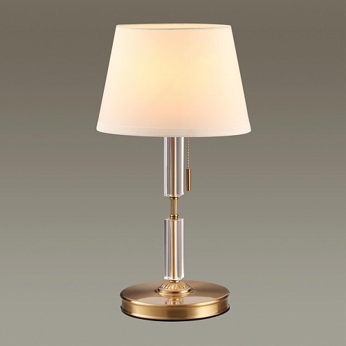 картинка ODEON LIGHT 4894/1T MODERN ODL_EX22 161 бронзовый/белый/абажур ткань Настольная лампа E27 1*60W LOND