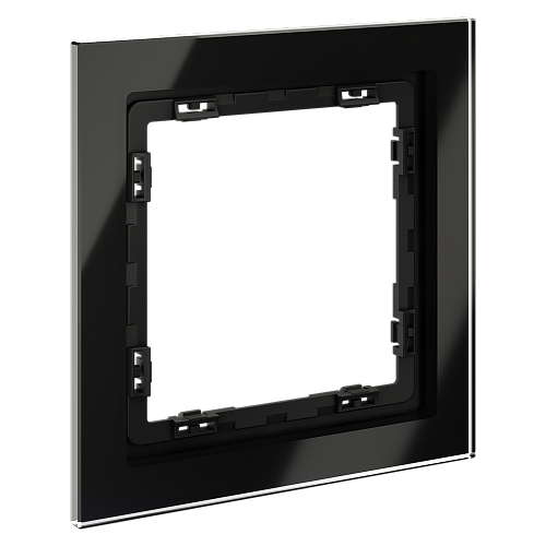 картинка Рамка стеклянная VOLTUM S70 на 1 пост, (черный,стекло)