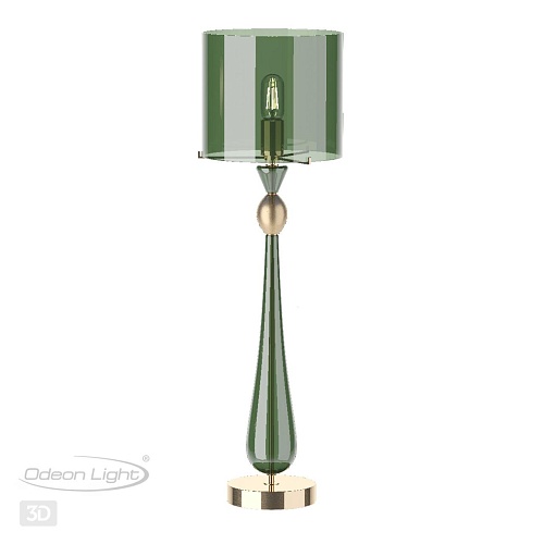 картинка ODEON LIGHT 4889/1T STANDING ODL_EX22 157 золотой/зеленый/стекло База для высокой лампы E27 1*60W TO