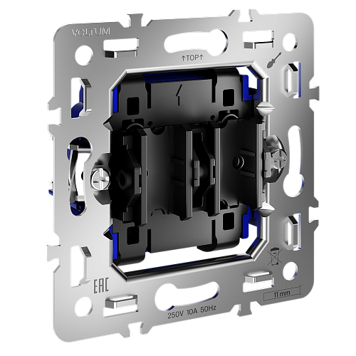 картинка Voltum Механизм выключателя двухклавишного 10А, S70
