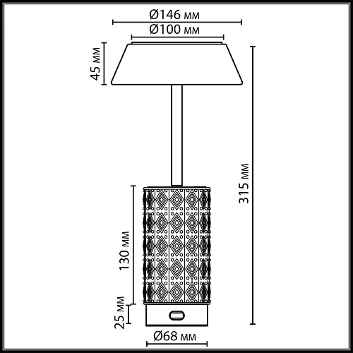 картинка ODEON LIGHT 5454/8TLA L-VISION ODL_EX26 010 светлая бронза/бежевый/жемчужный/металл/керамика Настоль