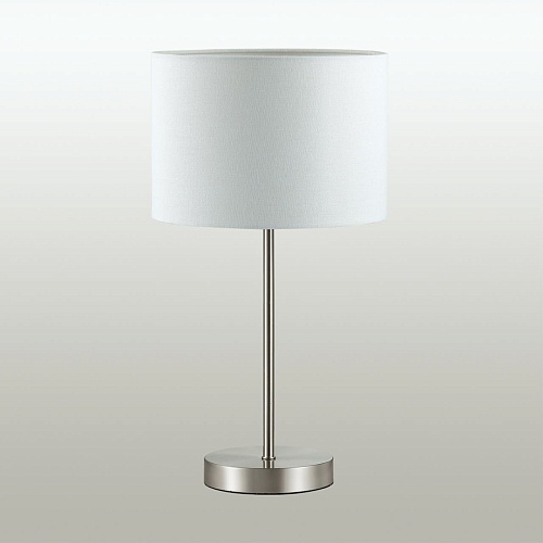 картинка LUMION 3745/1T MODERNI LN26 525 никель/белый, металл/текстиль Настольная лампа E27 60W 220V NIKKI