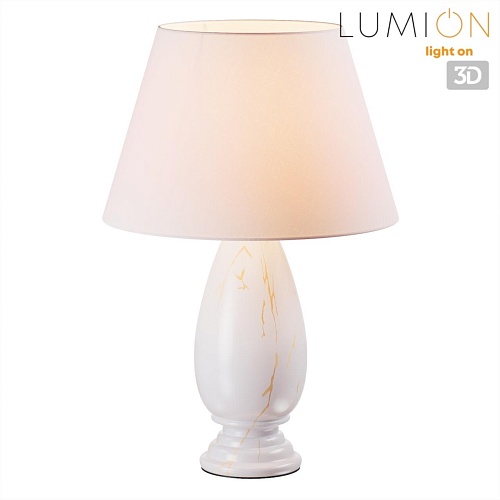 картинка LUMION 8218/1T CLASSI (В 2-Х КОРОБКАХ) LN26 471 белый, керамика/текстиль Настольная лампа Е27 1*60W 
