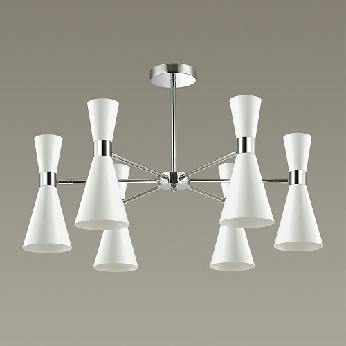 картинка LUMION 3661/6C MODERNI LN26 213 хром/матовый белый Люстра потолочная E14 6*60W 220V QUINN