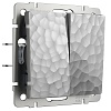 картинка WERKEL Выключатель двухклавишный проходной (Hammaer серебряный) W1222006