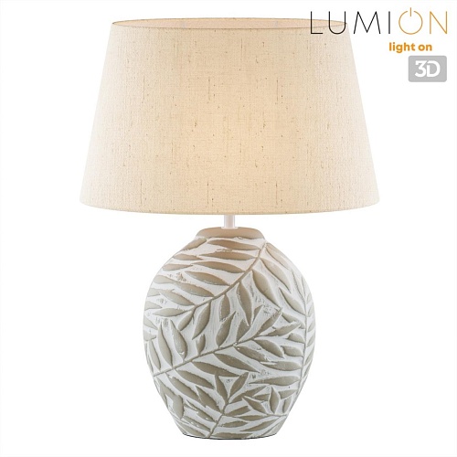 картинка LUMION 8134/1T MODERNI LN26 485 бежевый, керамика/текстиль Настольная лампа E27 1*60W 220V RAMORA