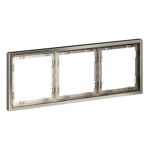 картинка Voltum Рамка металлическая на 3 поста, S70 Metal (никель)