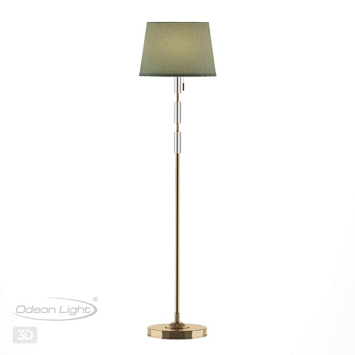 картинка ODEON LIGHT 4887/1F MODERN ODL_EX22 159 бронзовый/зеленый/абажур ткань Торшер E27 1*60W LONDON