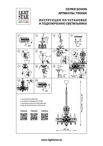 картинка Lightstar Люстра подвесная Schon  790061