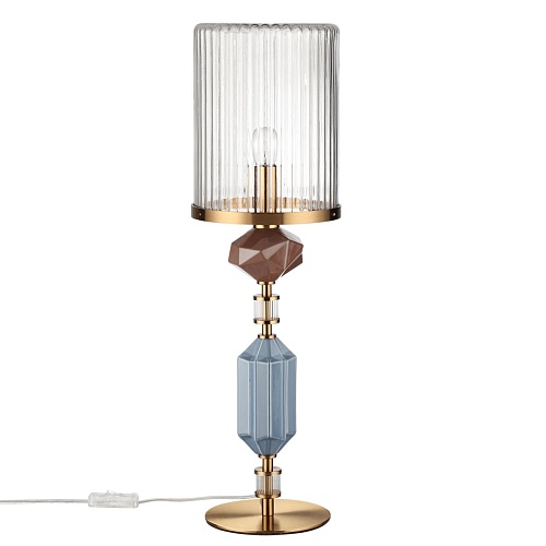картинка ODEON LIGHT 5414/1T MODERN ODL_EX26 023 античная бронза/коричневый/синий/металл/керамика Настольная 