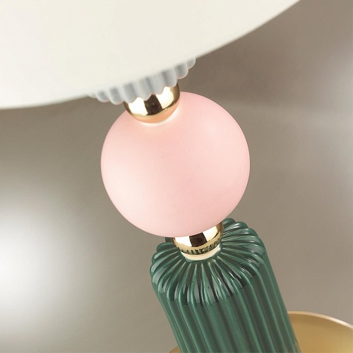 картинка ODEON LIGHT 4861/1T CLASSIC ODL_EX21 132 золото/разноцветн./керамика/абажур Настольная лампа E27 1*6