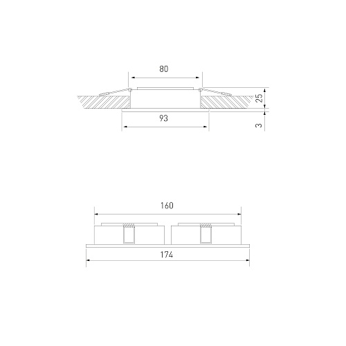 картинка Elektrostandard Встраиваемый точечный светильник 1051/2 BK черный