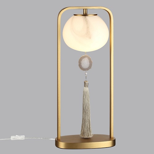 картинка ODEON LIGHT 5432/1T MODERN ODL_EX26 089 золотой(под латунь)/стекло/кисточка/агат Настольная лампа E1