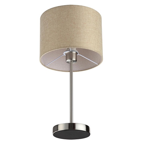 картинка LUMION 8250/1T MODERNI LN26 527  никель/бежевый, металл/текстиль Настольная лампа Е27 60W 220V NIKKI