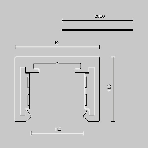 картинка Maytoni Шинопровод 2 м Exility X накладной, черный