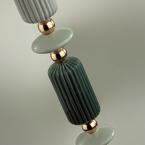 картинка ODEON LIGHT 4861/1FA CLASSIC ODL_EX22 133 золотой/раноцветн.керамика/абажур Торшер E27 1*60W 4861/1F