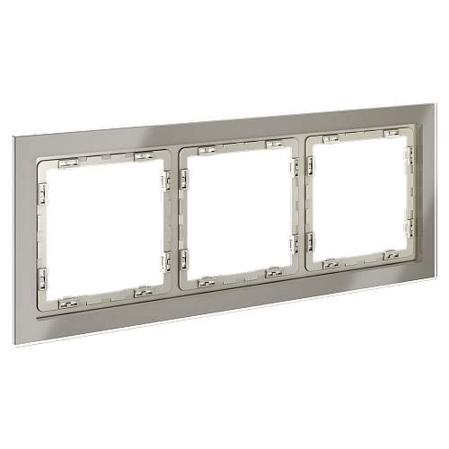 картинка Рамка стеклянная VOLTUM S70 на 3 поста, (шелк, стекло)