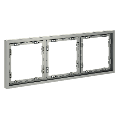 картинка Рамка пластиковая VOLTUM S70 на 3 поста, (сталь)
