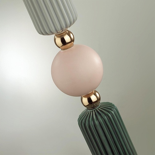 картинка ODEON LIGHT 4861/1F CLASSIC ODL_EX22 132 золотой/раноцветн.керамика/стекло Торшер E27 1*60W 4861/1F 