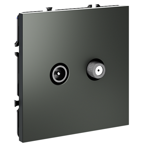 картинка Розетка телевизионная встраиваемая VOLTUM S70 оконечная TV+SAT, (титан)