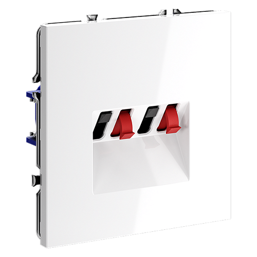 картинка Розетка акустическая встраиваемая VOLTUM S70 4-местная, (белый глянцевый)