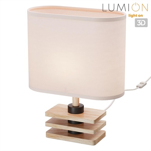 картинка LUMION 8205/1T COUNTY LN26 512 светлое дерево/бежевый, дерево/текстиль Настольная лампа E27 1*60W 22